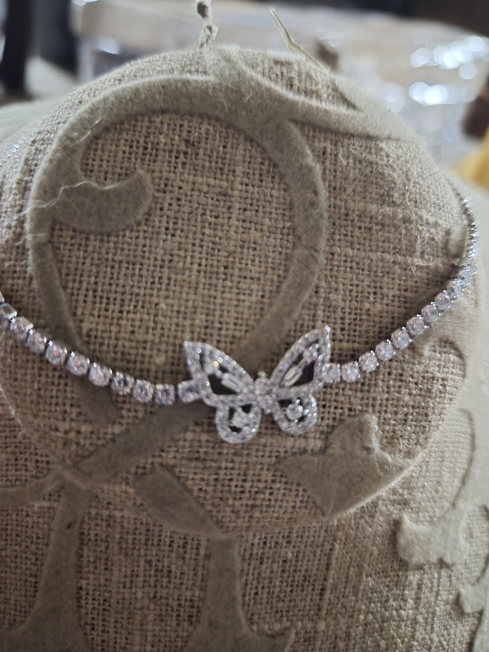 Crystal Butterfly Tennis Bracelet - Silver Tone
